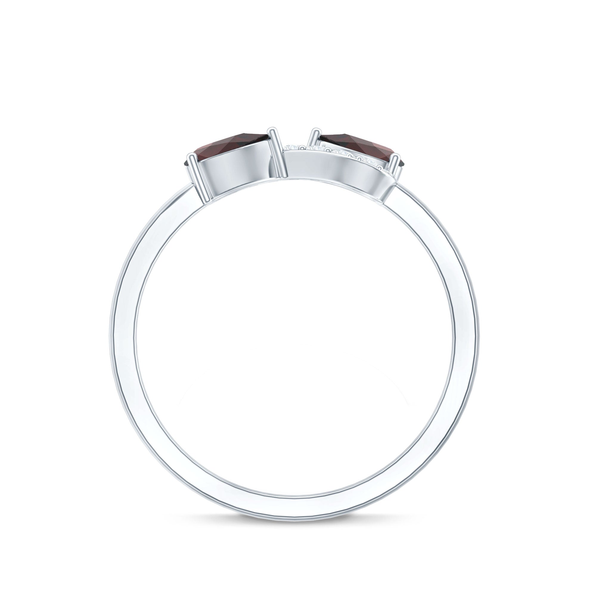 Rosec Jewels-Real Garnet 2 Stone Infinity Promise Ring with Diamond