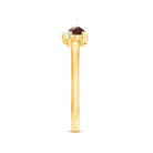 Rosec Jewels-Real Garnet 2 Stone Infinity Promise Ring with Diamond