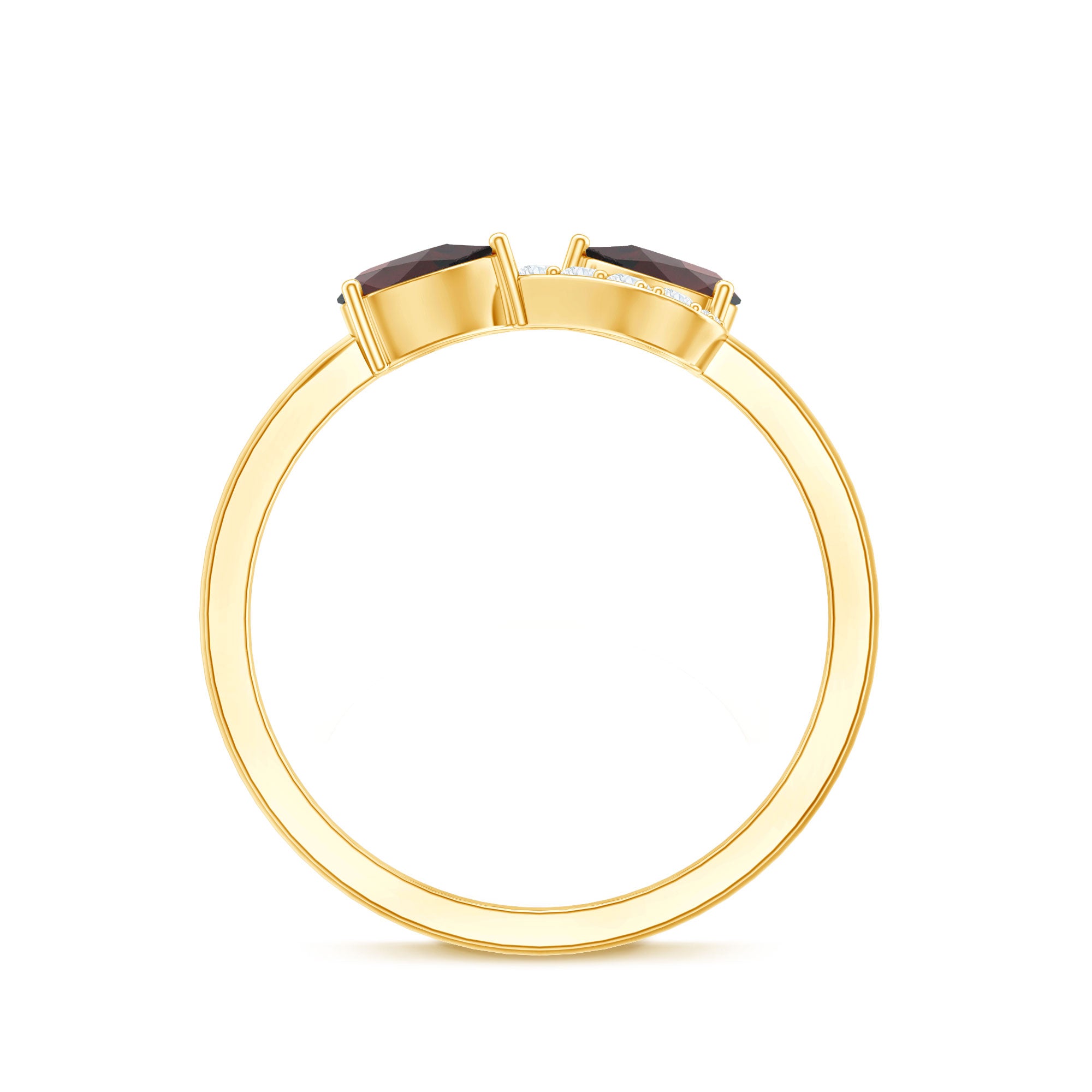 Rosec Jewels-Real Garnet 2 Stone Infinity Promise Ring with Diamond