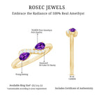 Rosec Jewels-1/2 CT Pear Amethyst Infinity Promise Ring with Diamond