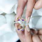 Rosec Jewels-1/2 CT Pear Amethyst Infinity Promise Ring with Diamond