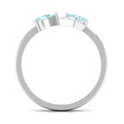 1/2 CT Pear Aquamarine Infinity Promise Ring with Diamond AAA - Rosec Jewels