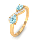 1/2 CT Pear Aquamarine Infinity Promise Ring with Diamond AAA - Rosec Jewels