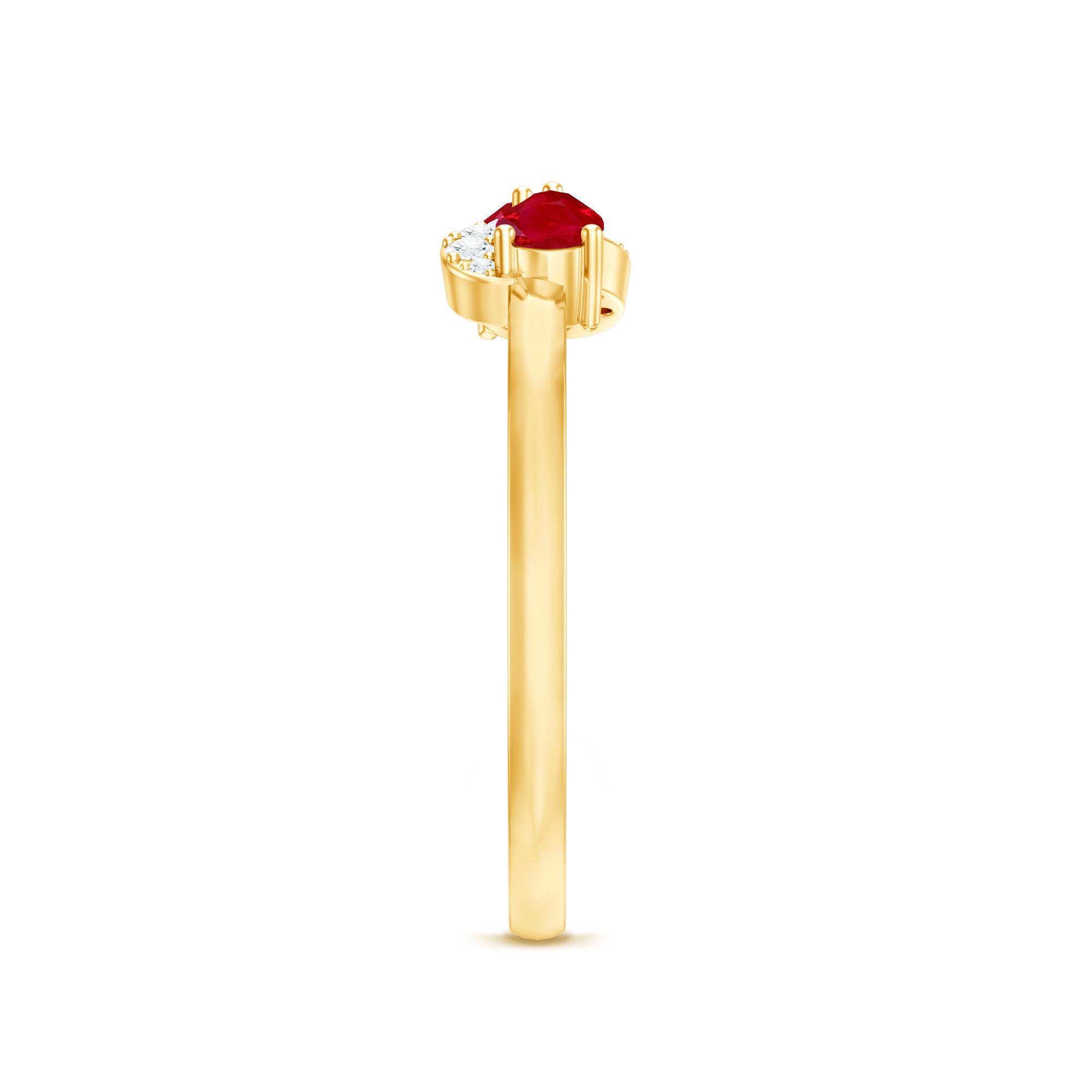 Rosec Jewels-Natural Pear Shape Ruby Toi Et Moi Promise Ring with Diamond