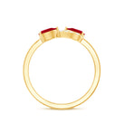 Rosec Jewels-Natural Pear Shape Ruby Toi Et Moi Promise Ring with Diamond