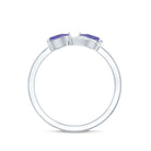 Rosec Jewels-Real Tanzanite 2 Stone Promise Ring with Diamond