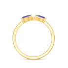 Rosec Jewels-Real Tanzanite 2 Stone Promise Ring with Diamond