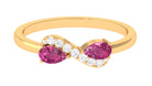 Pink Tourmaline Infinity Promise Ring with Diamond AAA - Rosec Jewels