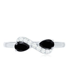 Black Onyx and Diamond Infinity Promise Ring AAA - Rosec Jewels