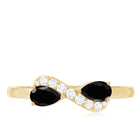 Black Onyx and Diamond Infinity Promise Ring AAA - Rosec Jewels