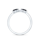 Rosec Jewels-Natural Black Spinel Diamond 2 Stone Promise Ring in East West Style
