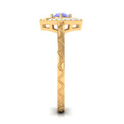 3/4 CT Minimal Tanzanite and Diamond Ring AAA - Rosec Jewels
