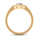 3/4 CT Minimal Tanzanite and Diamond Ring AAA - Rosec Jewels