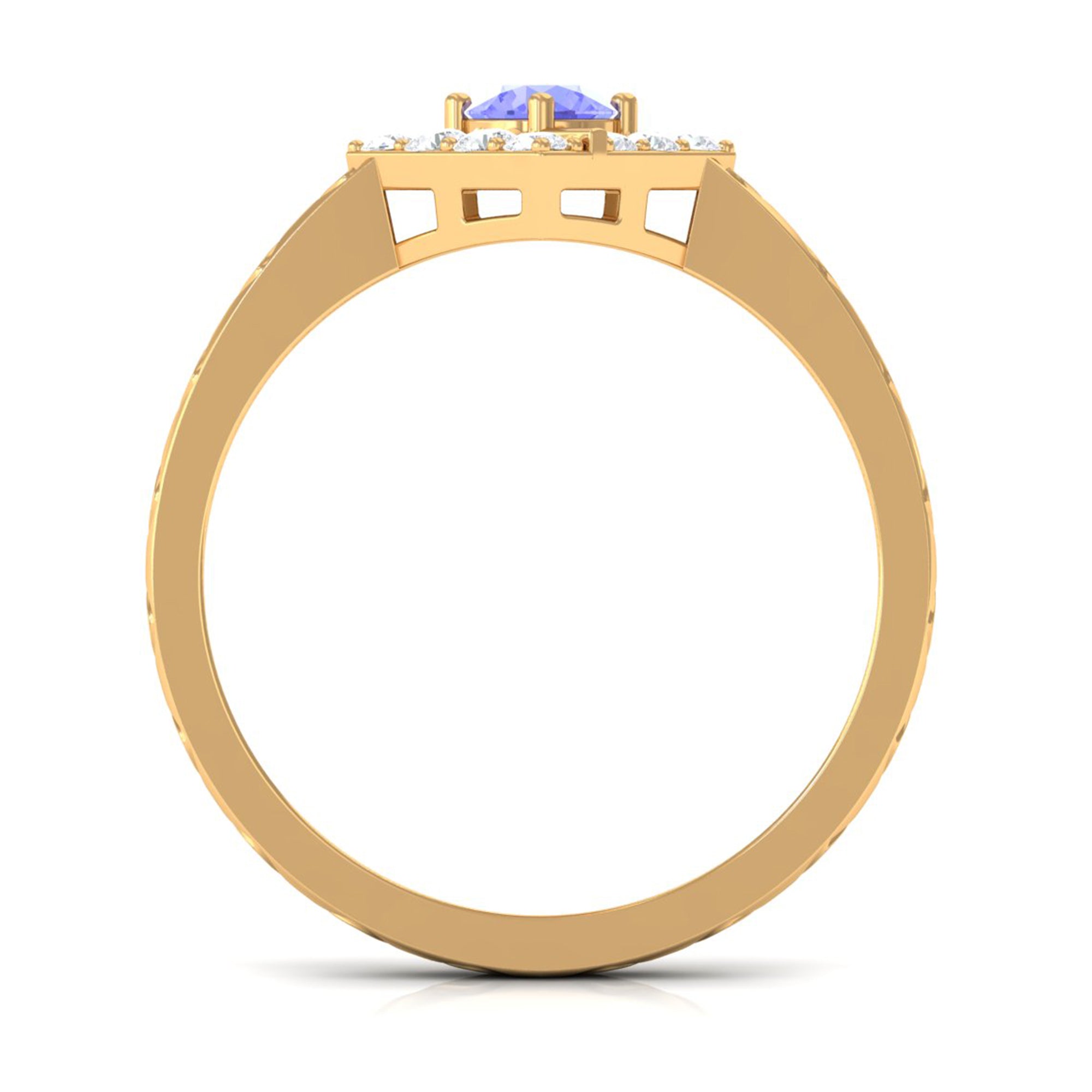 3/4 CT Minimal Tanzanite and Diamond Ring AAA - Rosec Jewels