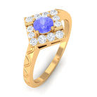 3/4 CT Minimal Tanzanite and Diamond Ring AAA - Rosec Jewels