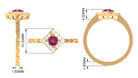 Rosec Jewels-Minimal Pink Tourmaline Textured Ring with Diamond