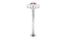 Rosec Jewels-Minimal Pink Tourmaline Textured Ring with Diamond