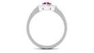 Rosec Jewels-Minimal Pink Tourmaline Textured Ring with Diamond