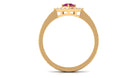 Rosec Jewels-Minimal Pink Tourmaline Textured Ring with Diamond