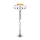 1/2 Carat Minimal Fire Opal and Diamond Textured Ring AAA - Rosec Jewels