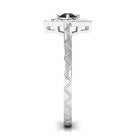 3/4 CT Black Spinel and Diamond Textured Ring AAA - Rosec Jewels