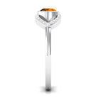 0.75 CT Split Shank Citrine Solitaire Ring with Diamond Accent AAA - Rosec Jewels