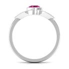 Pink Tourmaline Solitaire Split Shank Ring with Diamond AAA - Rosec Jewels