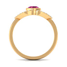 Pink Tourmaline Solitaire Split Shank Ring with Diamond AAA - Rosec Jewels