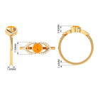 3/4 Ct Fire Opal and Diamond Split Shank Engagement Ring AAA - Rosec Jewels