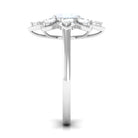 Rosec Jewels-Oval Cut Moonstone and Diamond Flower Cocktail Ring