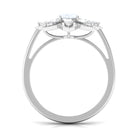 Rosec Jewels-Oval Cut Moonstone and Diamond Flower Cocktail Ring