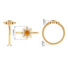 0.50 CT Citrine Statement Ring with Diamond Stones AAA - Rosec Jewels