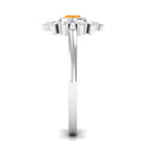 1/2 Carat Bezel Set Fire Opal Statement Ring with Diamond AAA - Rosec Jewels