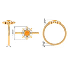 1/2 Carat Bezel Set Fire Opal Statement Ring with Diamond AAA - Rosec Jewels