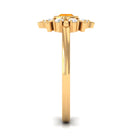1/2 Carat Bezel Set Fire Opal Statement Ring with Diamond AAA - Rosec Jewels