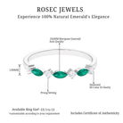 Simple Half Eternity Ring with Emerald and Diamond Emerald - ( AAA ) - Quality - Rosec Jewels