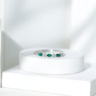Rosec Jewels-Genuine Emerald and Diamond Minimalist Half Eternity Ring