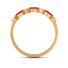 Rosec Jewels-Natural Marquise Ruby Diamond Half Eternity Ring for Anniversary