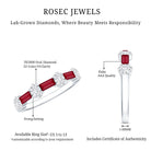 Rosec Jewels-Ruby and Lab Grown Diamond Half Eternity Ring