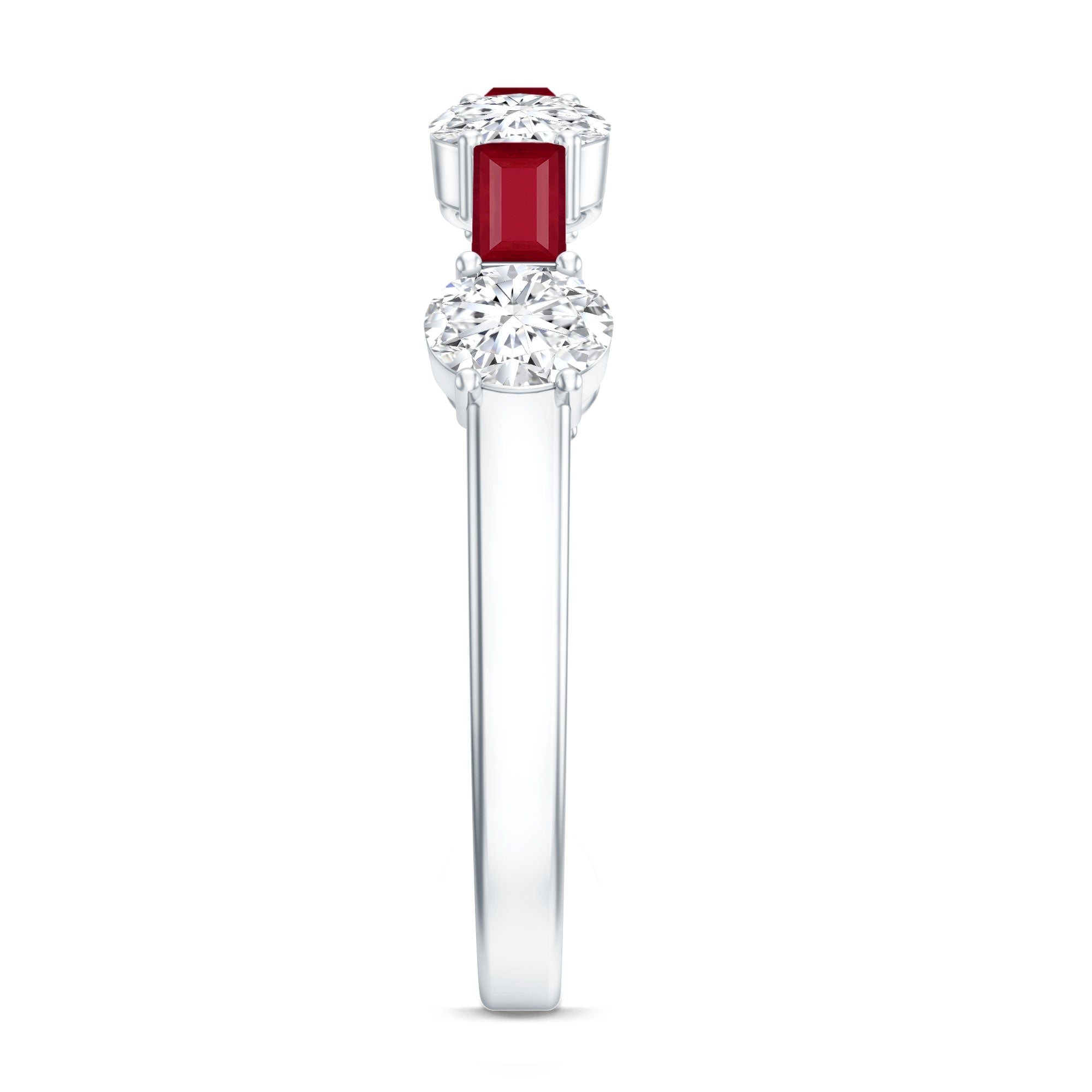 Rosec Jewels-Ruby and Lab Grown Diamond Half Eternity Ring