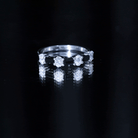 Certified Black Spinel and Moissanite Half Eternity Band Ring AAA - Rosec Jewels