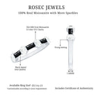 Certified Black Spinel and Moissanite Half Eternity Band Ring AAA - Rosec Jewels