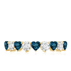 Rosec Jewels-London Blue Topaz and Moissanite Heart Eternity Band
