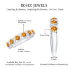 Natural Citrine Diamond Half Eternity Wedding Anniversary Ring AAA - Rosec Jewels