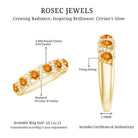 Natural Citrine Diamond Half Eternity Wedding Anniversary Ring AAA - Rosec Jewels
