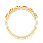 Natural Citrine Diamond Half Eternity Wedding Anniversary Ring AAA - Rosec Jewels