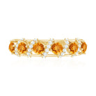 Natural Citrine Diamond Half Eternity Wedding Anniversary Ring AAA - Rosec Jewels