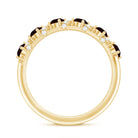 Rosec Jewels-Genuine Red Garnet Diamond Half Eternity Ring for Anniversary