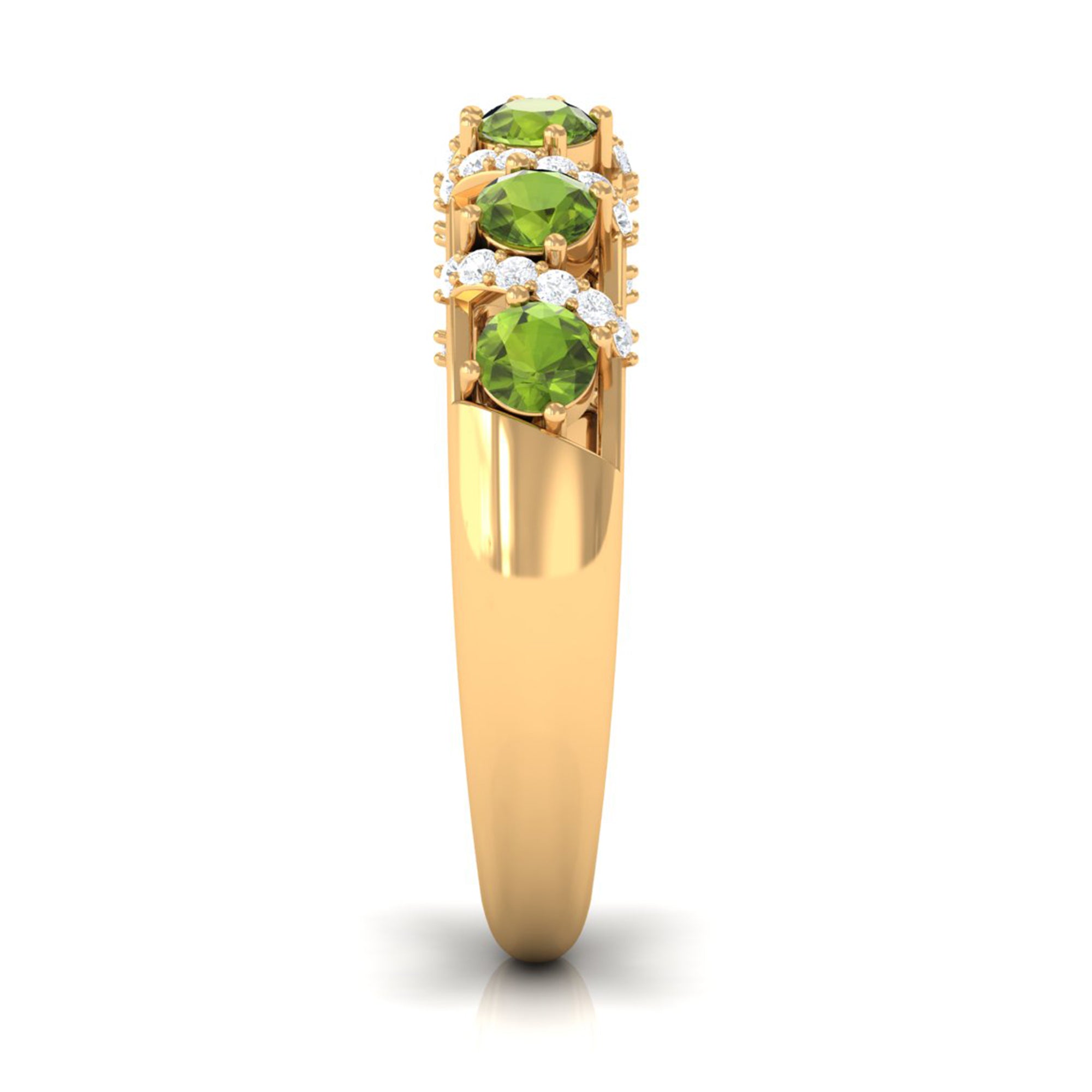 Designer Anniversary Ring with Peridot and Diamond AAA - Rosec Jewels