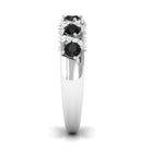 Black Spinel Designer Anniversary Band with Diamond AAA - Rosec Jewels